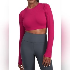 Peloton Apparel Pink Performance Cropped Long Sleeve